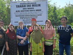 Berstatus Saling Klaim Kepemilikan, Keluarga Almarhum Goeteng Pasang Plang Tanah Di Wilayah Perum Villa Kencana Bekasi.