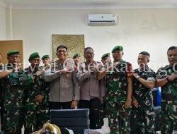 HUT Bhayangkara ke 78, Danramil dan Jajaran Koramil Lemah Abang Beri Ucapan Kepada Kapolsek Cikarang Selatan