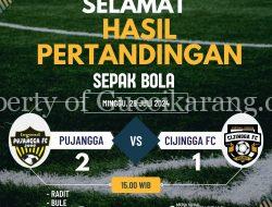Pujangga legend menang dramatis skor 2-1 atas Cijingga FC