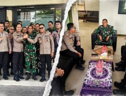 Perkuat Sinergitas TNI-Polri, Polsek Cikarang Timur dan Cikarang Selatan Sambangi Koramil 08 Lemahabang