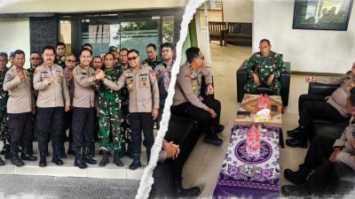 Perkuat Sinergitas TNI-Polri, Polsek Cikarang Timur dan Cikarang Selatan Sambangi Koramil 08 Lemahabang