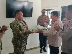 HUT ke-81 TNI, Polsek Cikarang Selatan Sambangi Koramil 08 Lemahabang